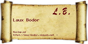 Laux Bodor névjegykártya